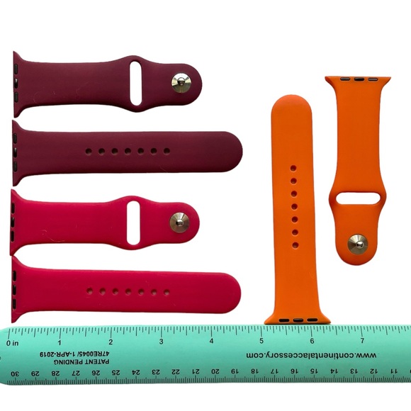 NEW 3 Silicone Sport Bands Apple Watch 44 45mm - S/M FALL Colors - Picture 2 of 7